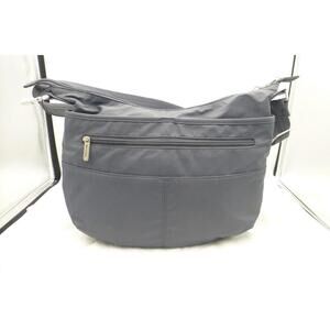 Travelon Anti-Theft Hobo Crossbody Bag Charcoal Gray Nylon Shoulder Purse G4